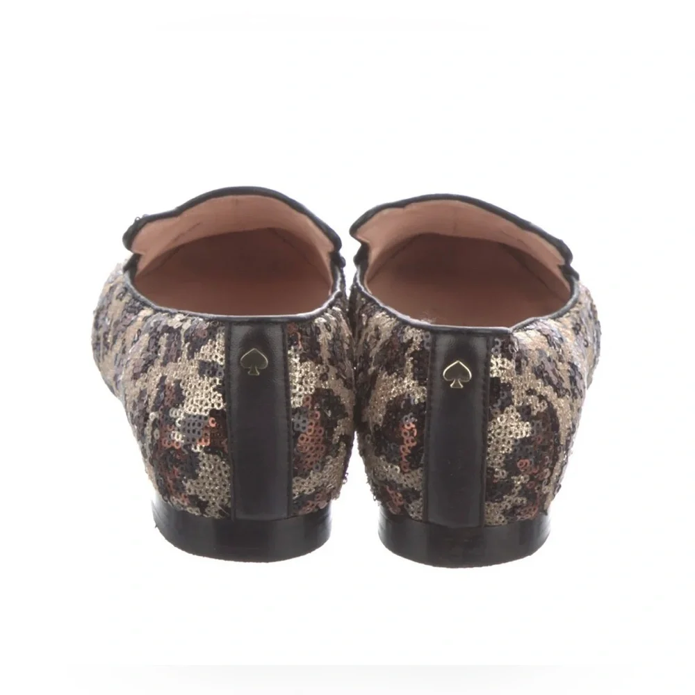 KATE SPADE NEW YORK Animal Print Sequin Embellishments Loafers